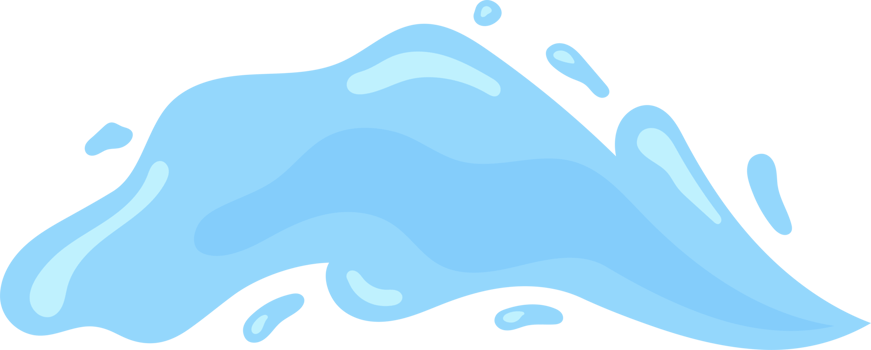 Blue water splash, element and illustration png