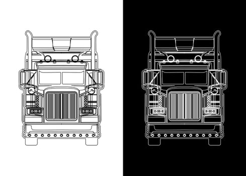 semi truck logo design vector
