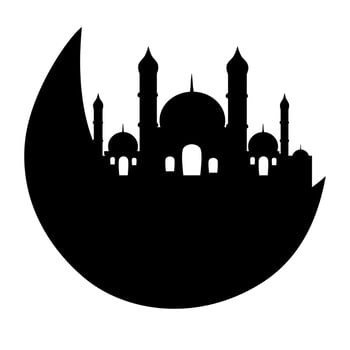 Crescent Moon and Mosque Islamic Decoration vector