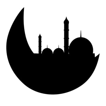 Crescent Moon and Mosque Islamic Decoration vector