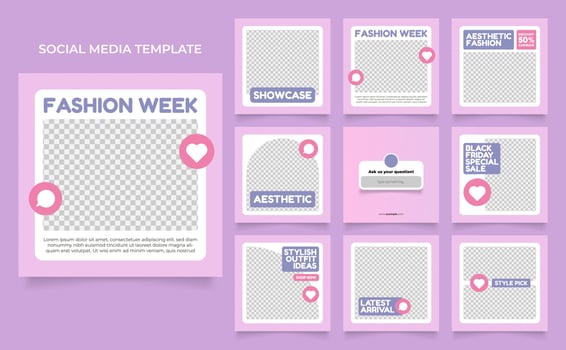 social media template banner fashion sale promotion vector
