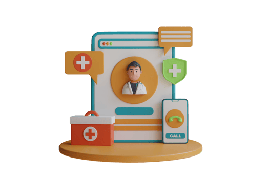 3D Illustration of Online doctor consultation. Online medical clinic, tele medicine, Online healthcare and medical consultation. 3D Illustration png