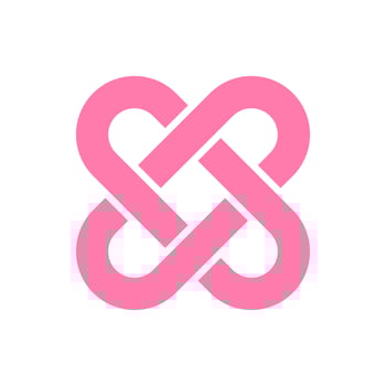 Pink love heart celtic knot logo vector art