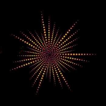 Pink and orange dotted whirl grunge vector