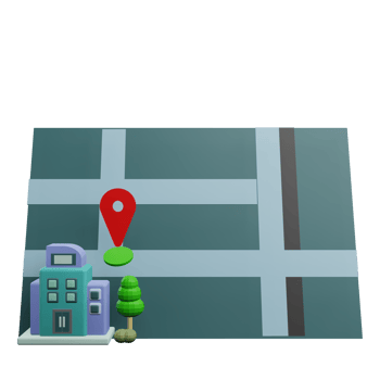 Office location 3d illustration png