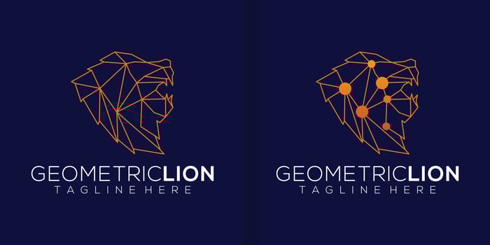lion outline logo simple vector image line art abstract luxury wild minimalistic geometric