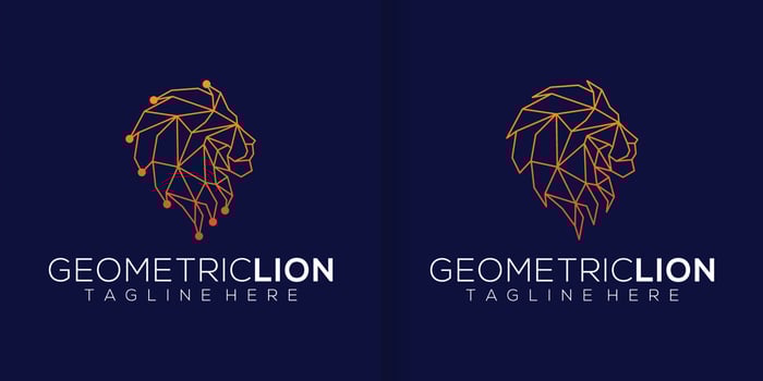 LION GEOMETRIC LINE ABSTRACT COLLECTION. VECTOR ILLUSTRATION TEMPLATE