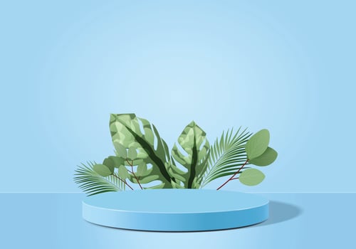 Minimalist Product Display Podium in Pastel Room vector