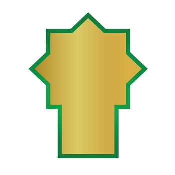 islamic green golden ornament template vector
