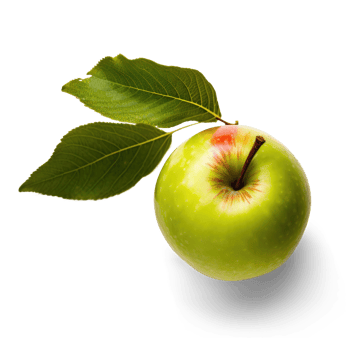 Apple with leaves Transparent Background - png
