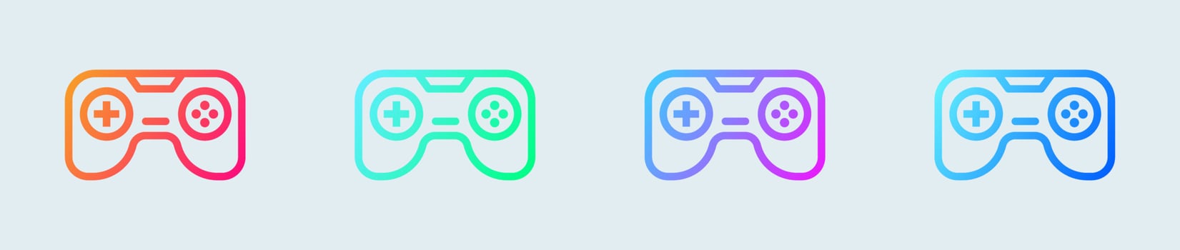 Joystick line icon in gradient colors. Game controller signs vector illustration.