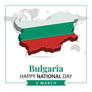 Bulgaria National Day, 3d rendering Bulgaria National Day illustration with 3d map and flag colors theme vector