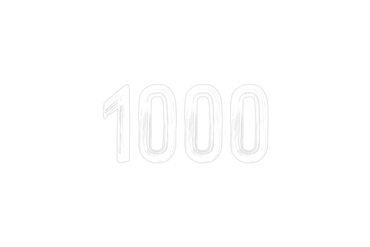 1000 subscribers celebration greeting Number with chalk design png