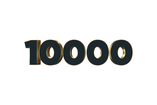 10000 subscribers celebration greeting Number with luxury design png