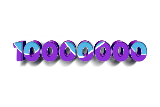 10000000 subscribers celebration greeting Number with blue purple design png