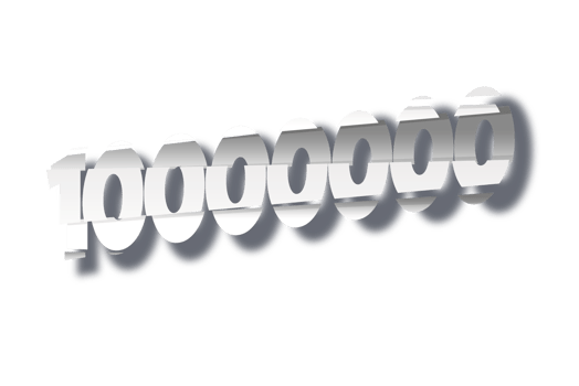 10000000 subscribers celebration greeting Number with cutting design png