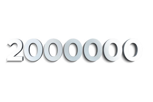 2000000 subscribers celebration greeting Number with steel design png
