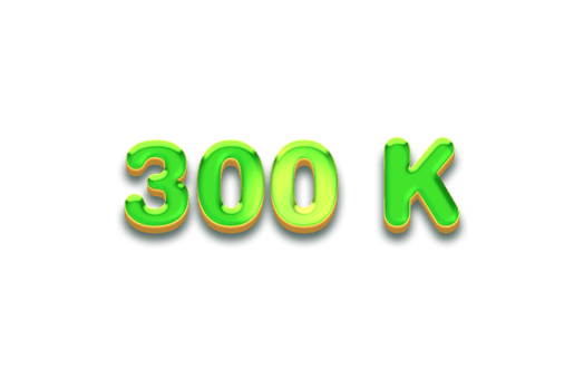 300 k subscribers celebration greeting Number with candy design png