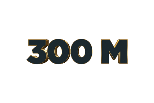 300 Million  subscribers celebration greeting banner with Luxury Design png