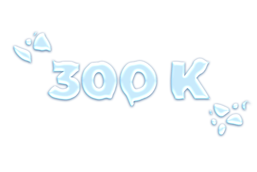 300 k subscribers celebration greeting Number with water design png