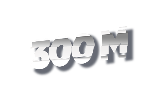 300 million subscribers celebration greeting Number with cutting design png