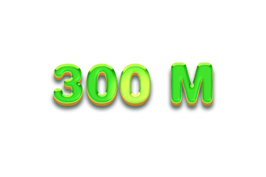300 million subscribers celebration greeting Number with candy design png