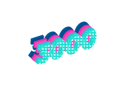 3000 subscribers celebration greeting Number with multi layers design png
