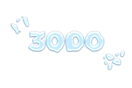 3000 subscribers celebration greeting Number with water design png