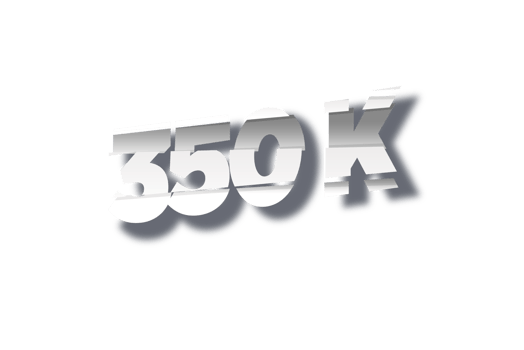 350 k subscribers celebration greeting Number with cutting design png