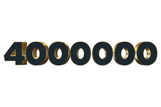 4000000 subscribers celebration greeting Number with luxury design png