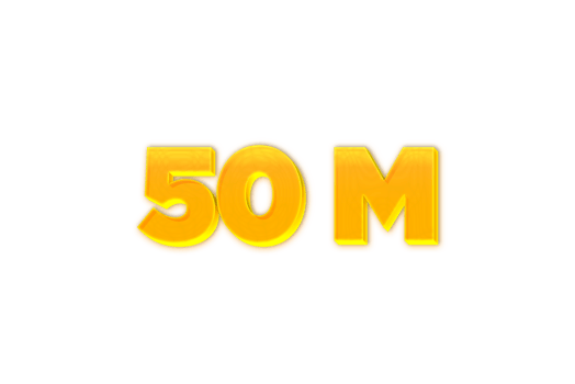50 million subscribers celebration greeting Number with yellow design png
