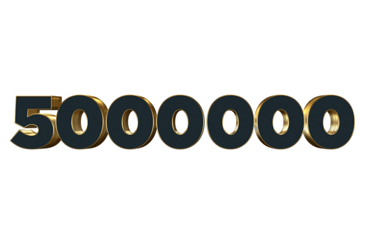 5000000 subscribers celebration greeting Number with luxury design png
