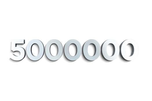 5000000 subscribers celebration greeting Number with steel design png
