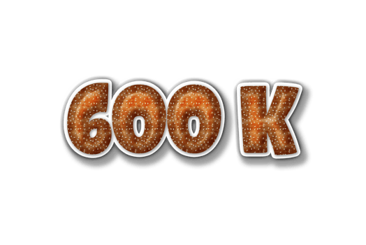 600 k subscribers celebration greeting Number with burger design png