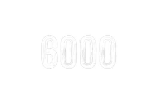 6000 subscribers celebration greeting Number with chalk design png