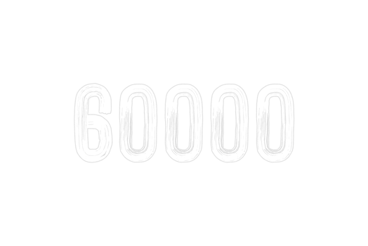 60000 subscribers celebration greeting Number with chalk design png