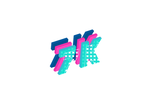 7 k subscribers celebration greeting Number with multi layers design png