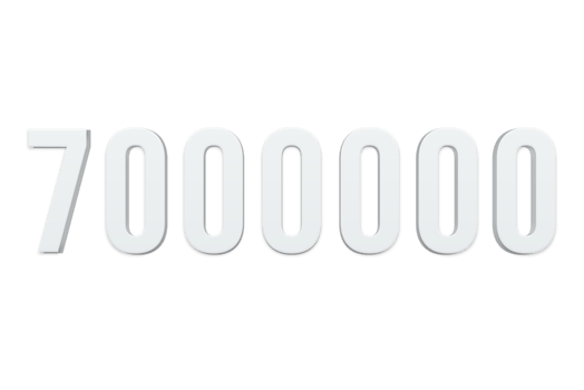 7000000 subscribers celebration greeting Number with minimal design png