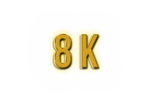 8 k subscribers celebration greeting Number with golden design png