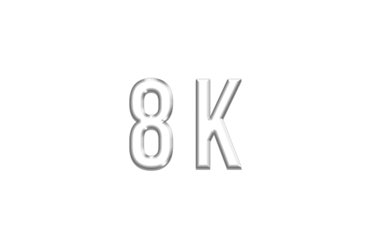 8 k subscribers celebration greeting Number with silver design png