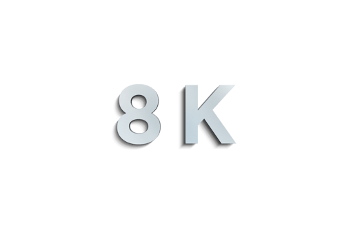 8 k subscribers celebration greeting Number with steel design png