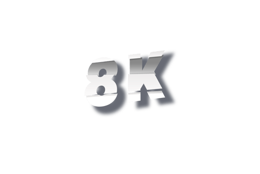 8 k subscribers celebration greeting Number with cutting design png