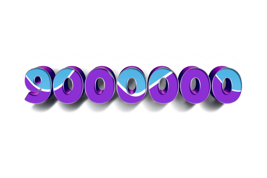 9000000 subscribers celebration greeting banner with Blue Purple Design png