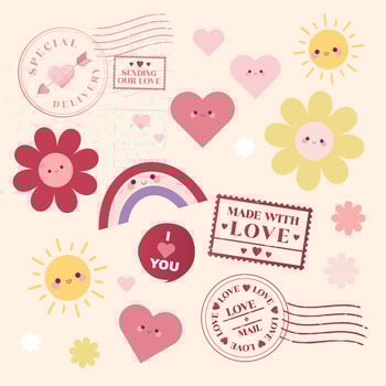 love and stamp vector