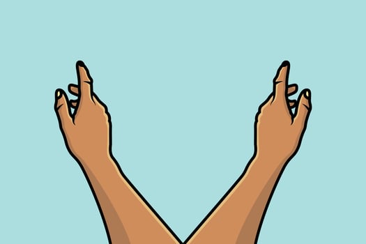 People Hands with Various Gestures vector illustration. People objects icon concept. Hand shows signs of various gestures vector design. Different signs and emotions, hands representing.