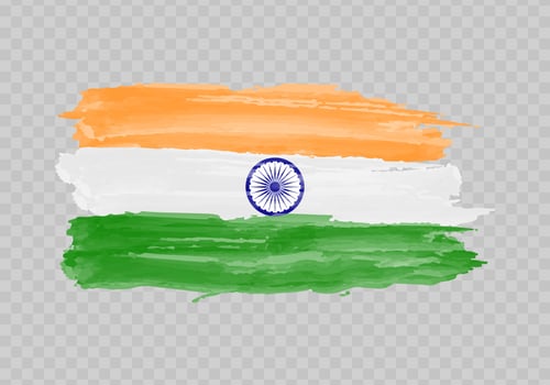 Watercolor painting flag of India vector