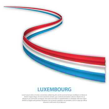 Waving ribbon or banner with flag of Luxembourg vector