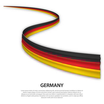 Waving ribbon or banner with flag of Germany vector