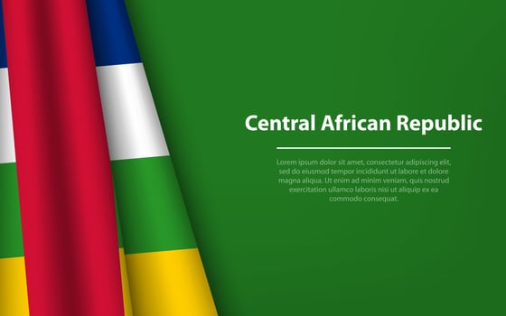 Wave flag of Central African Republic with copyspace background. vector