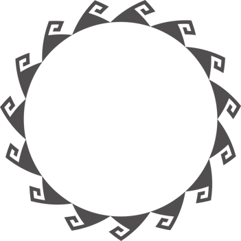 Greek round border. Circle meander frame with ancient ornament. Roman Mediterranean pattern decor png